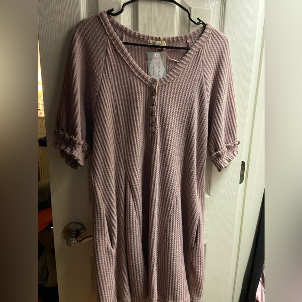 Purple Midi/Mini flare dress WITH POCKETS